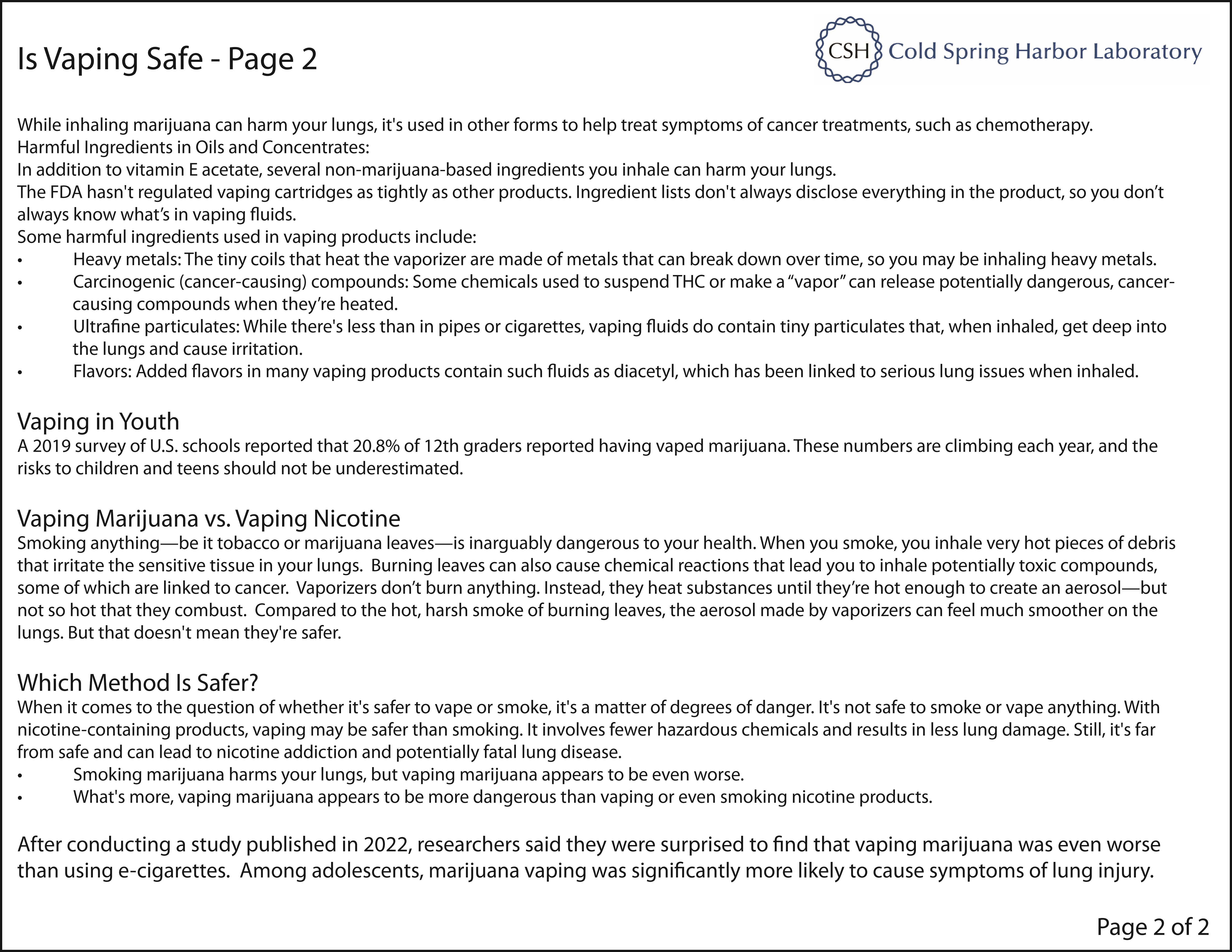 Is Vaping Safe Page 2